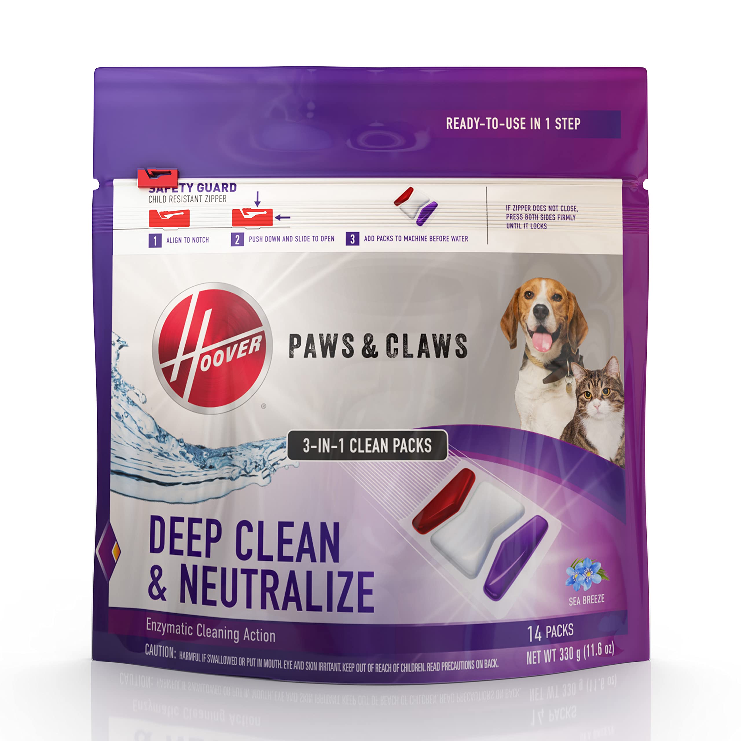 Foto 1 | Solución De Limpieza De Alfombras Hoover Paws & Claws Clean Packs - Venta Internacional.