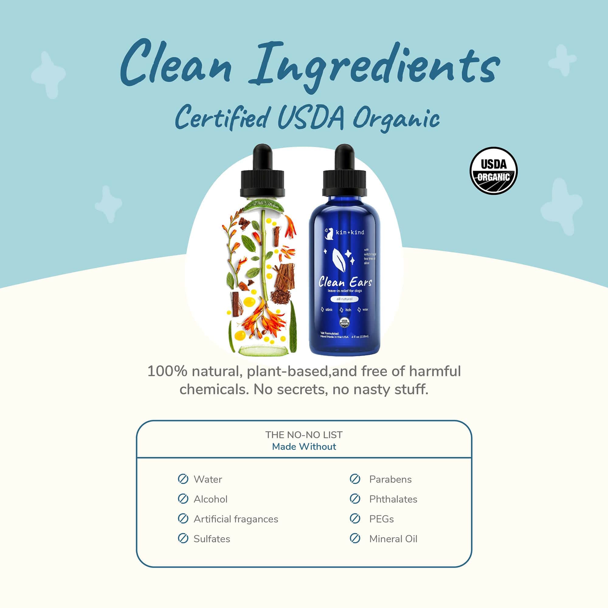 Foto 2 | Limpiador De Orejas Para Perros Kin+kind Orgánico Fabricado En Ee. Uu.  120 Ml - Venta Internacional.