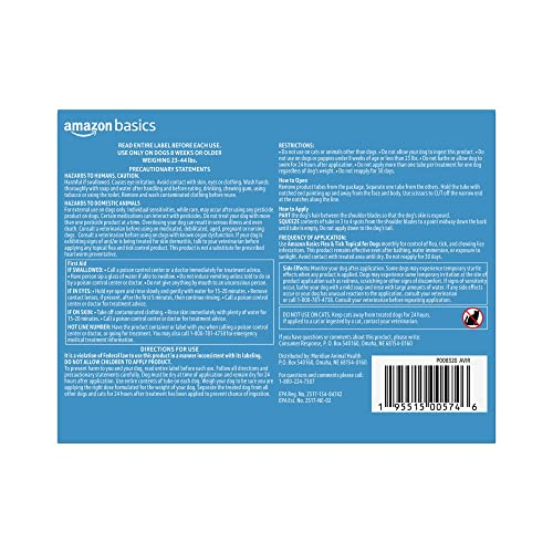 Foto 4 pulgar | Tratamiento Antipulgas Y Garrapatas Para Perros Amazon Basics Medium 10-20k - Venta Internacional.