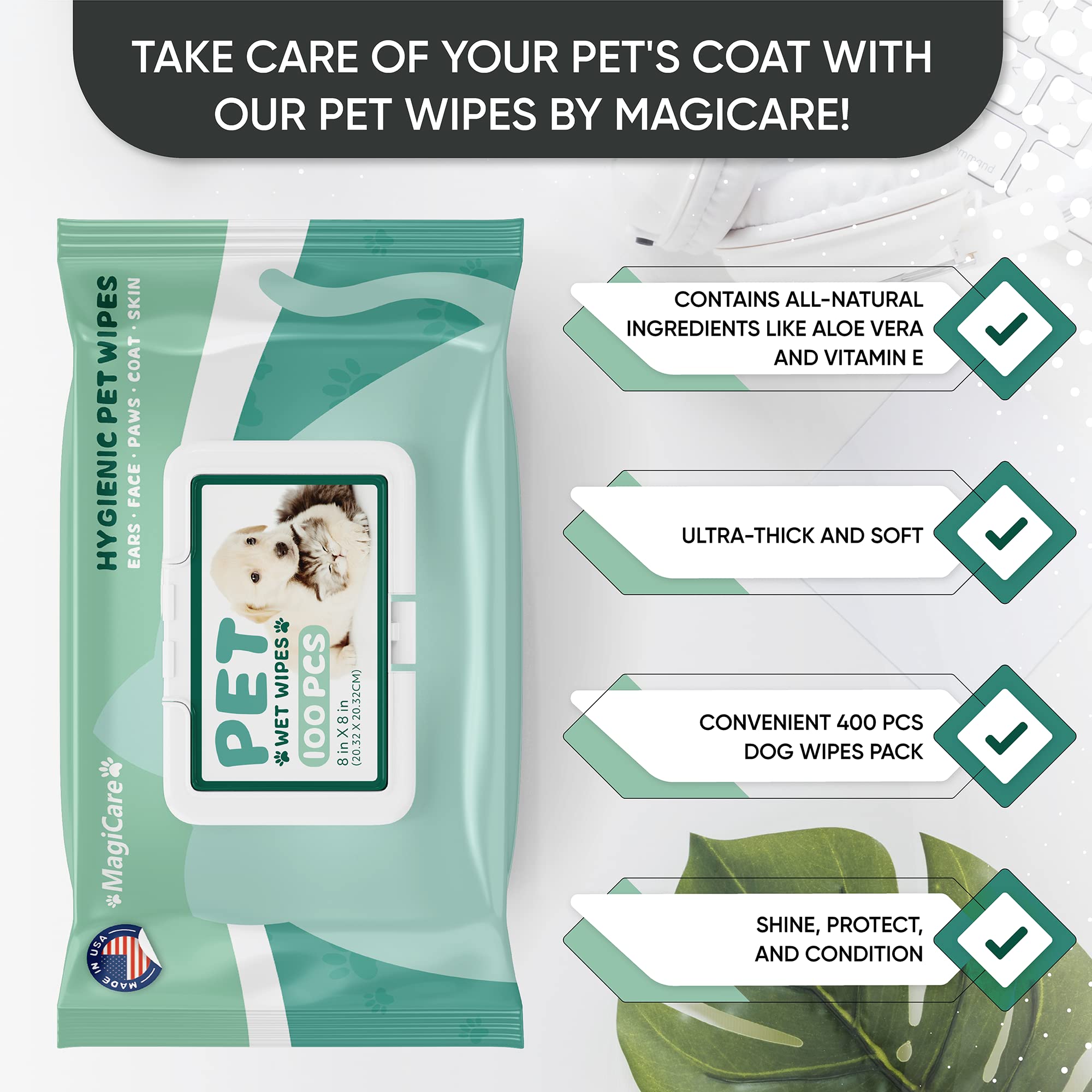 Foto 4 pulgar | Toallitas Para Perros Magicare Para Mascotas, 400 Unidades, Para Cuerpo, Orejas Y Cara - Venta Internacional.