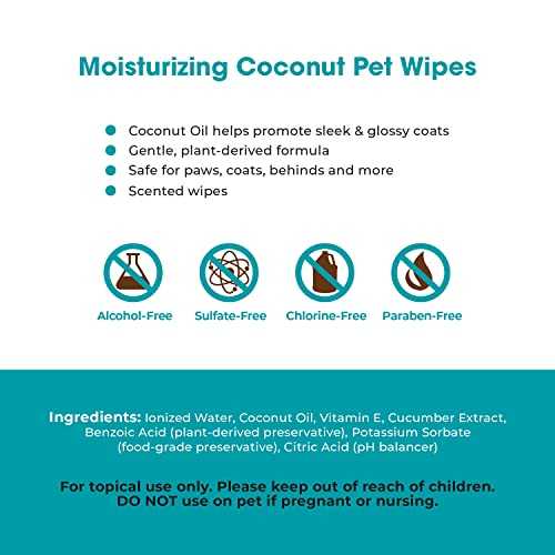 Foto 5 pulgar | Toallitas De Aseo Para Mascotas Best Pet Supplies, Con Aroma A Coco, 100 Ml - Venta Internacional.