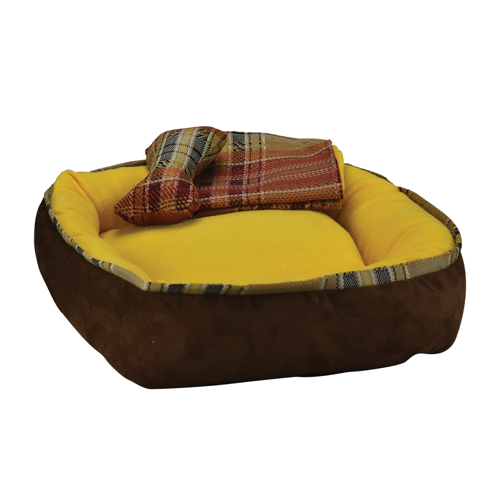 Cama con Frazada y Juguete Fancy Pets color Amarillo Med $1,584
