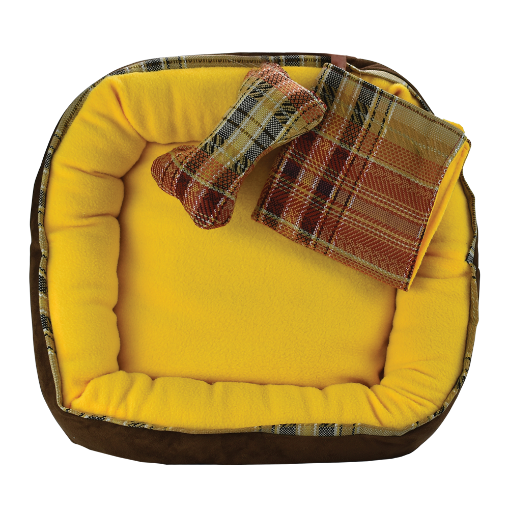 Foto 3 pulgar | Cama con Frazada y Juguete Fancy Pets color Amarillo Med