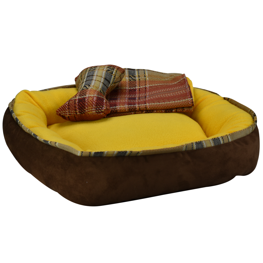 Cama Chica para Mascota con Frazada y Juguete Fancy Pets color Amarillo