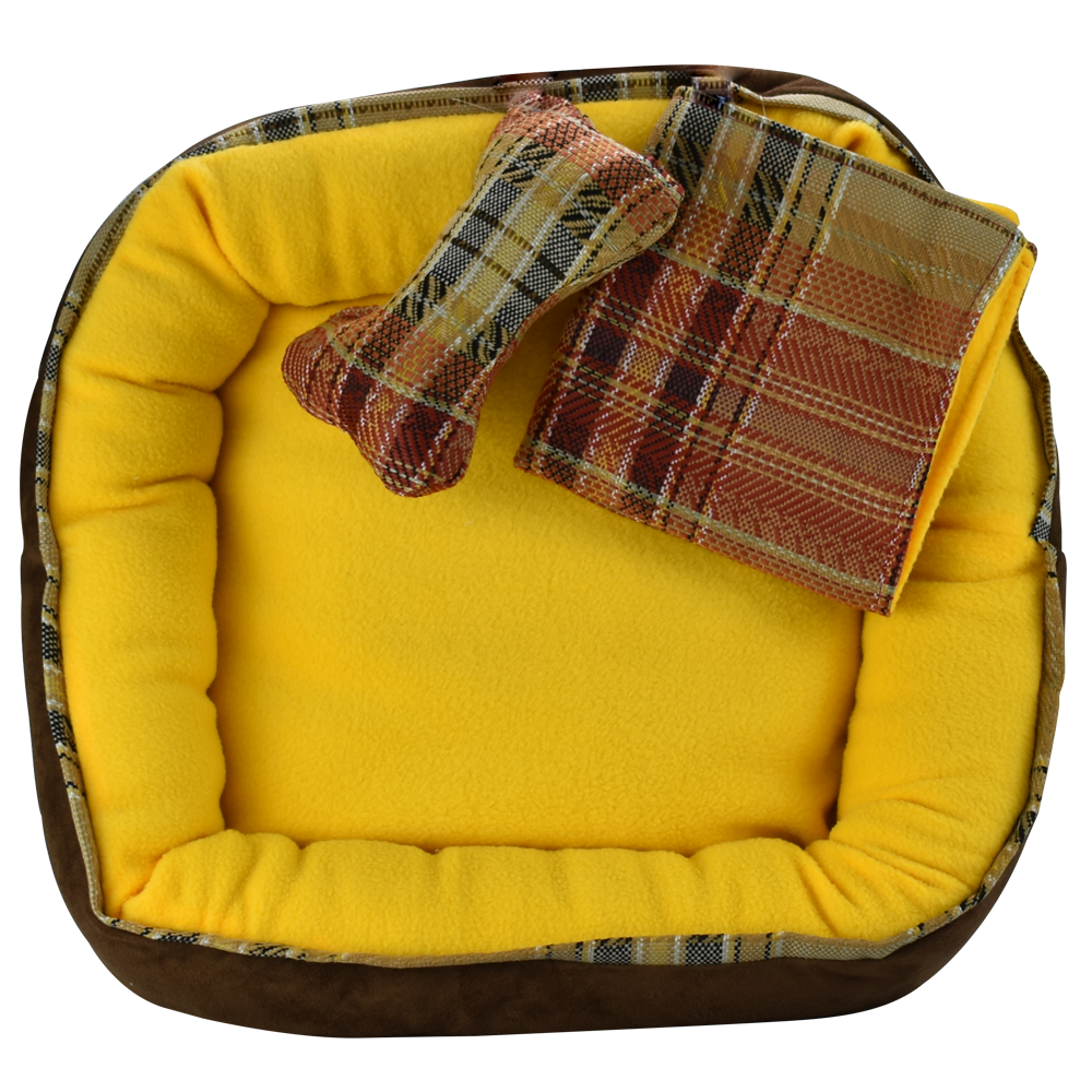 Foto 3 pulgar | Cama Chica para Mascota con Frazada y Juguete Fancy Pets color Amarillo