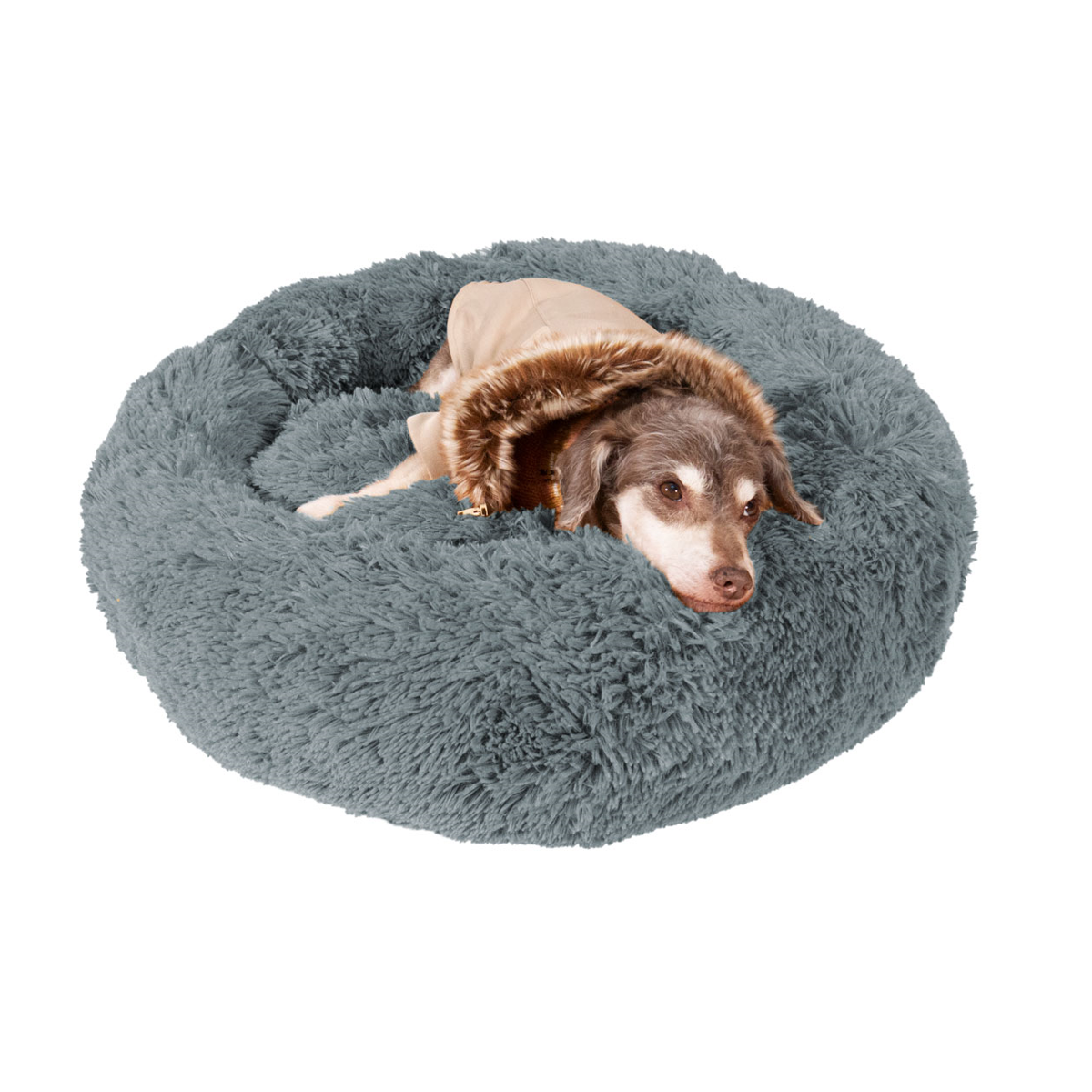 Cama de Mascota Antiestrés Cómoda Cálida Lavable Grande color Gris