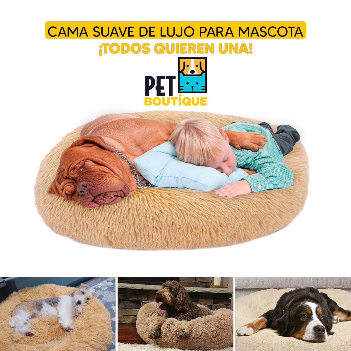 Foto 3 pulgar | Cama para Mascotas Perro o Gato Tv Ofertas Pet Boutique Ocre única con cierre,Desmontable,fácil retiro de fund