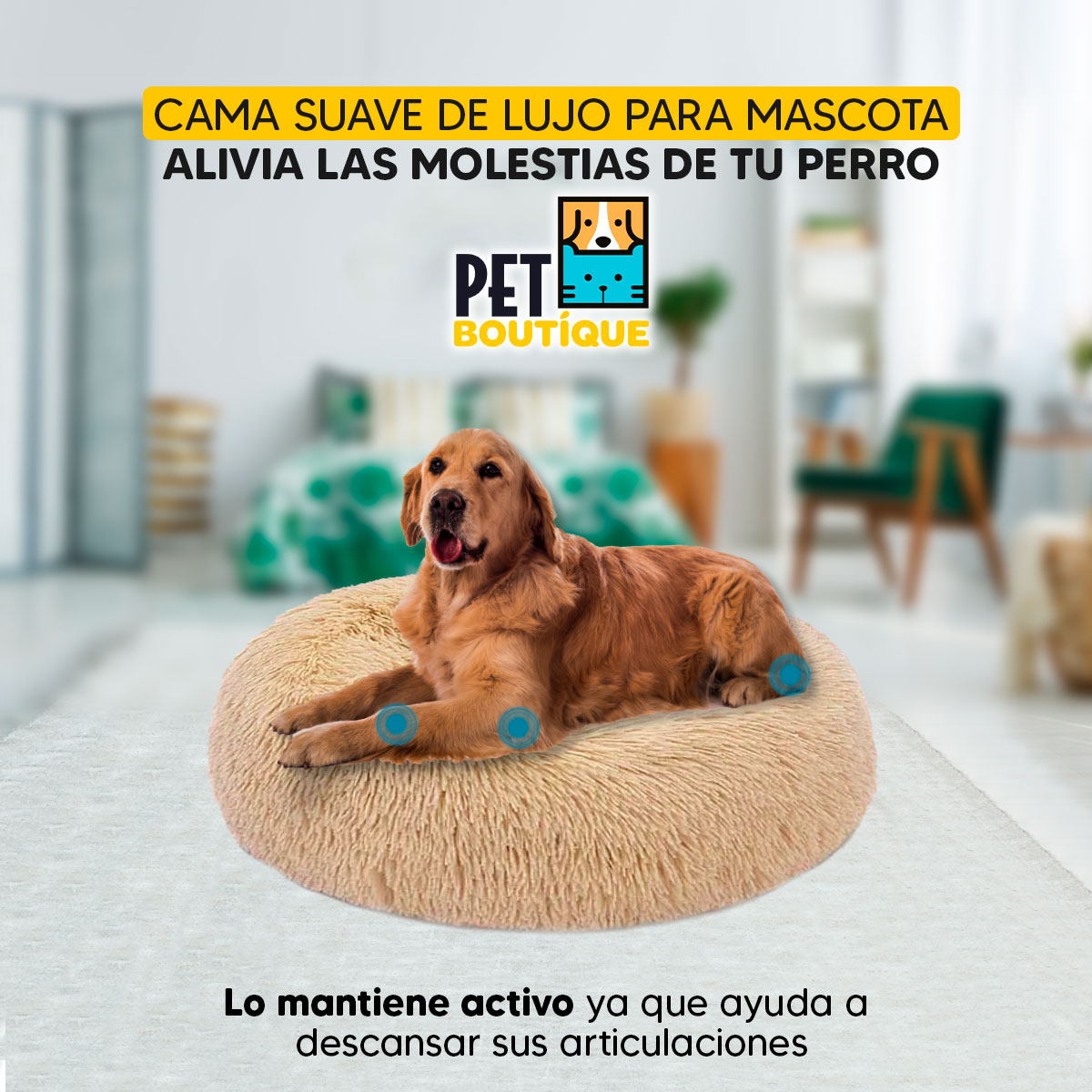 Foto 8 pulgar | Cama para Mascotas Perro o Gato Tv Ofertas Pet Boutique Ocre única con cierre,Desmontable,fácil retiro de fund