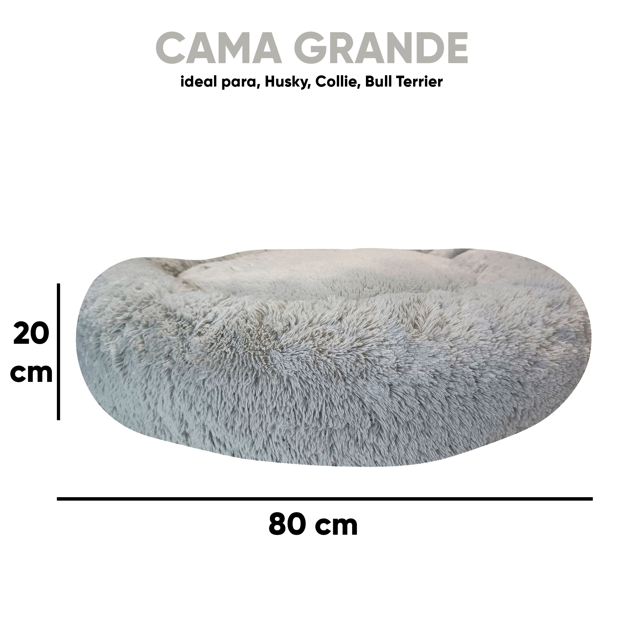 Foto 5 | Cama para Mascotas Lunics color Gris Grande Confortable Antiestrés