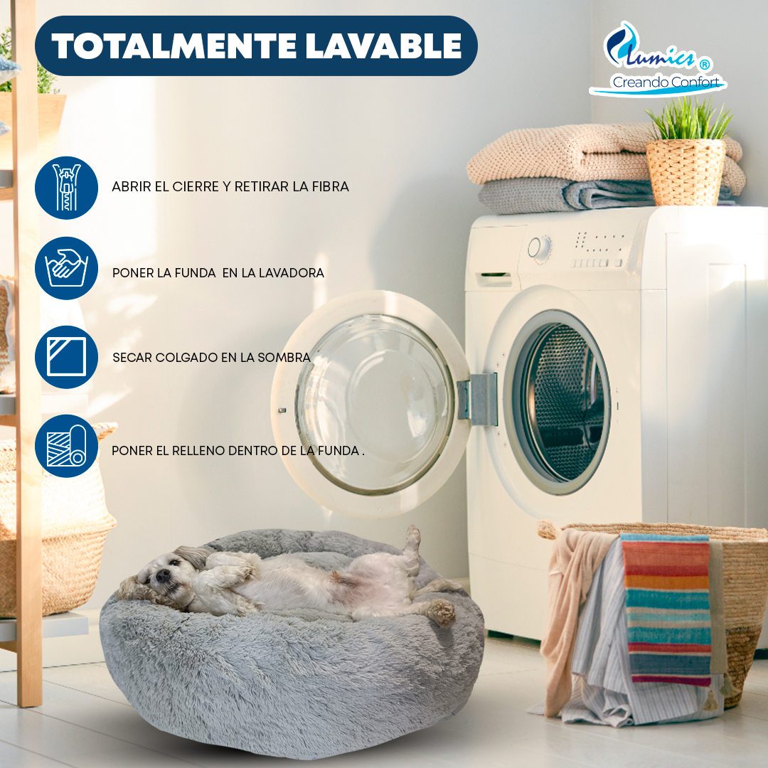 Foto 7 | Cama para Mascotas Lunics color Gris Grande Confortable Antiestrés