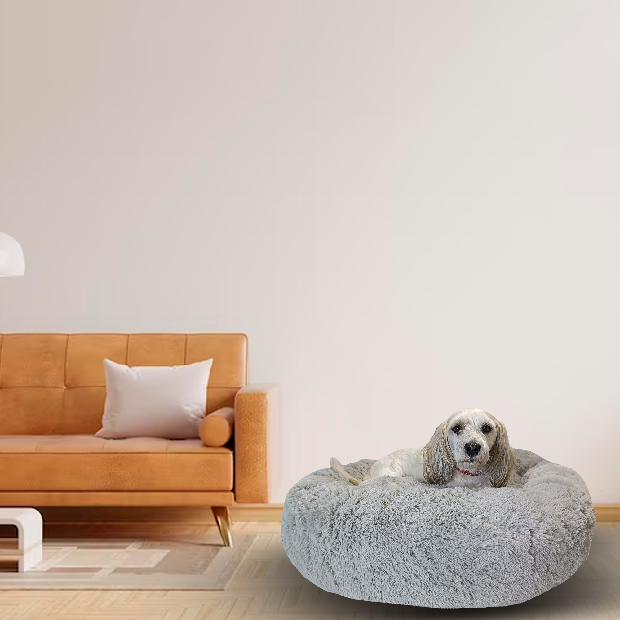 Foto 8 | Cama para Mascotas Lunics color Gris Grande Confortable Antiestrés