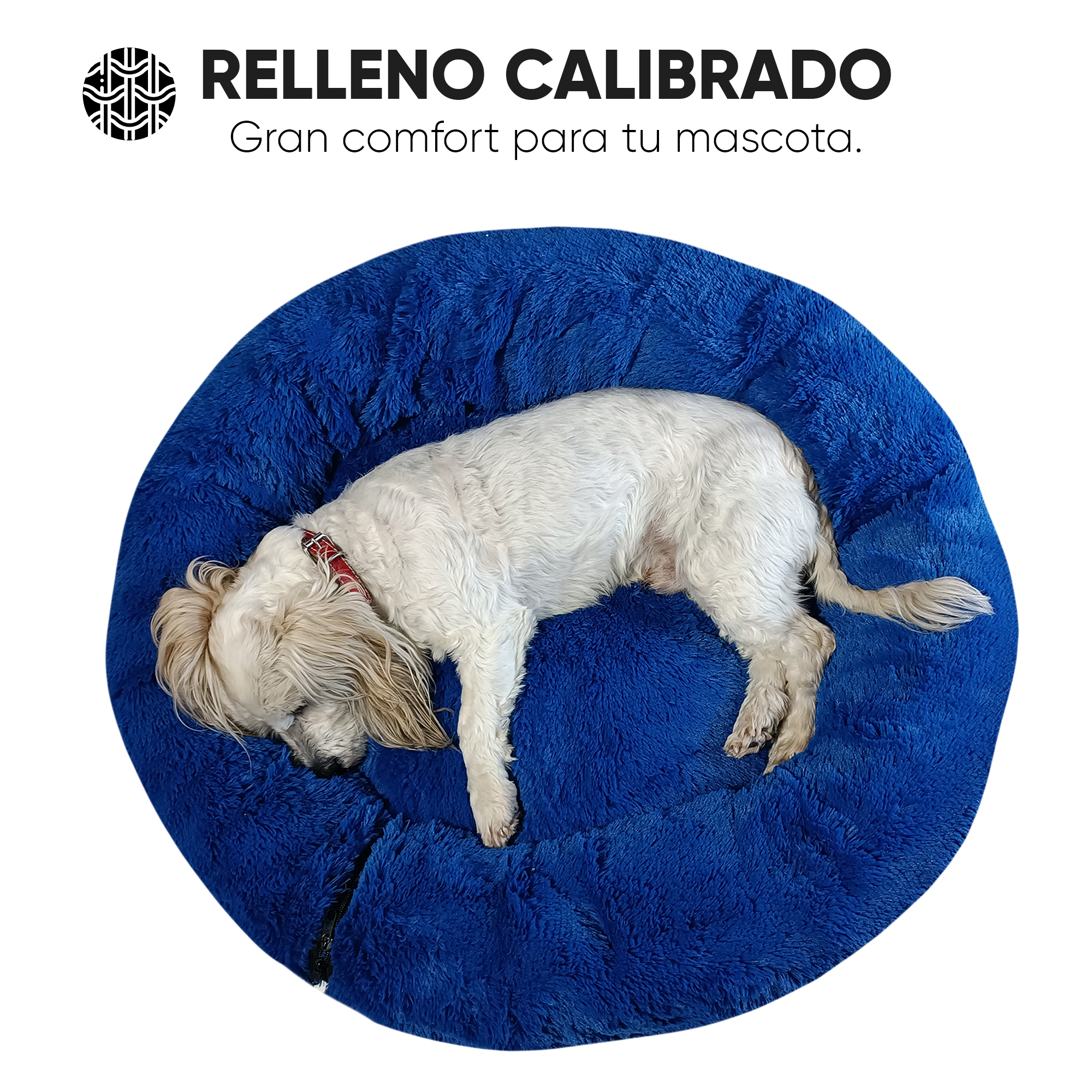 Foto 5 pulgar | Cama para Mascotas Lunics color Azul Mediana Confortable Antiestrés