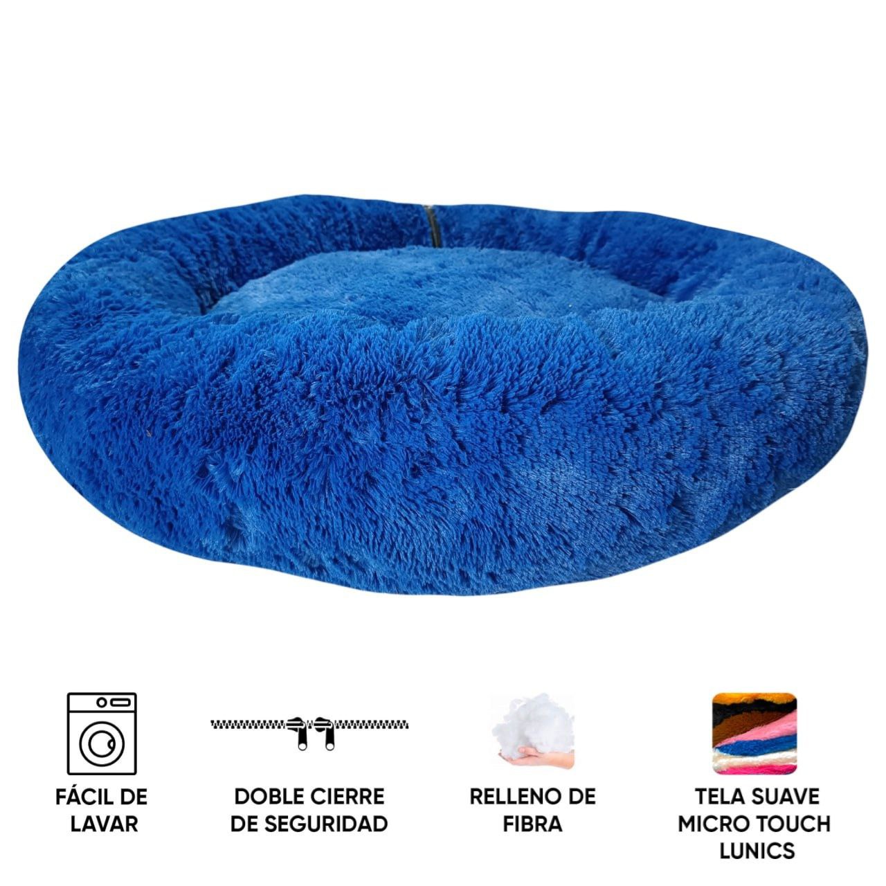 Foto 7 pulgar | Cama para Mascotas Lunics color Azul Mediana Confortable Antiestrés