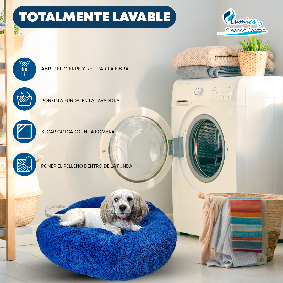 Foto 7 | Cama para Mascotas Lunics color Azul Mediana Confortable Antiestrés