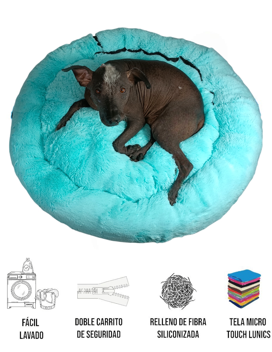 Foto 7 pulgar | Cama para Mascotas Lunics color Verde Jumbo Confortable Antiestrés