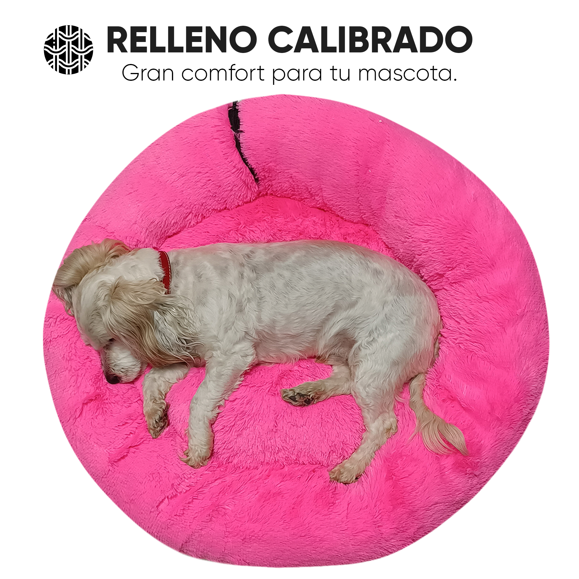 Foto 5 pulgar | Cama para Mascotas Lunics color Rosa Mediana Confortable Antiestrés