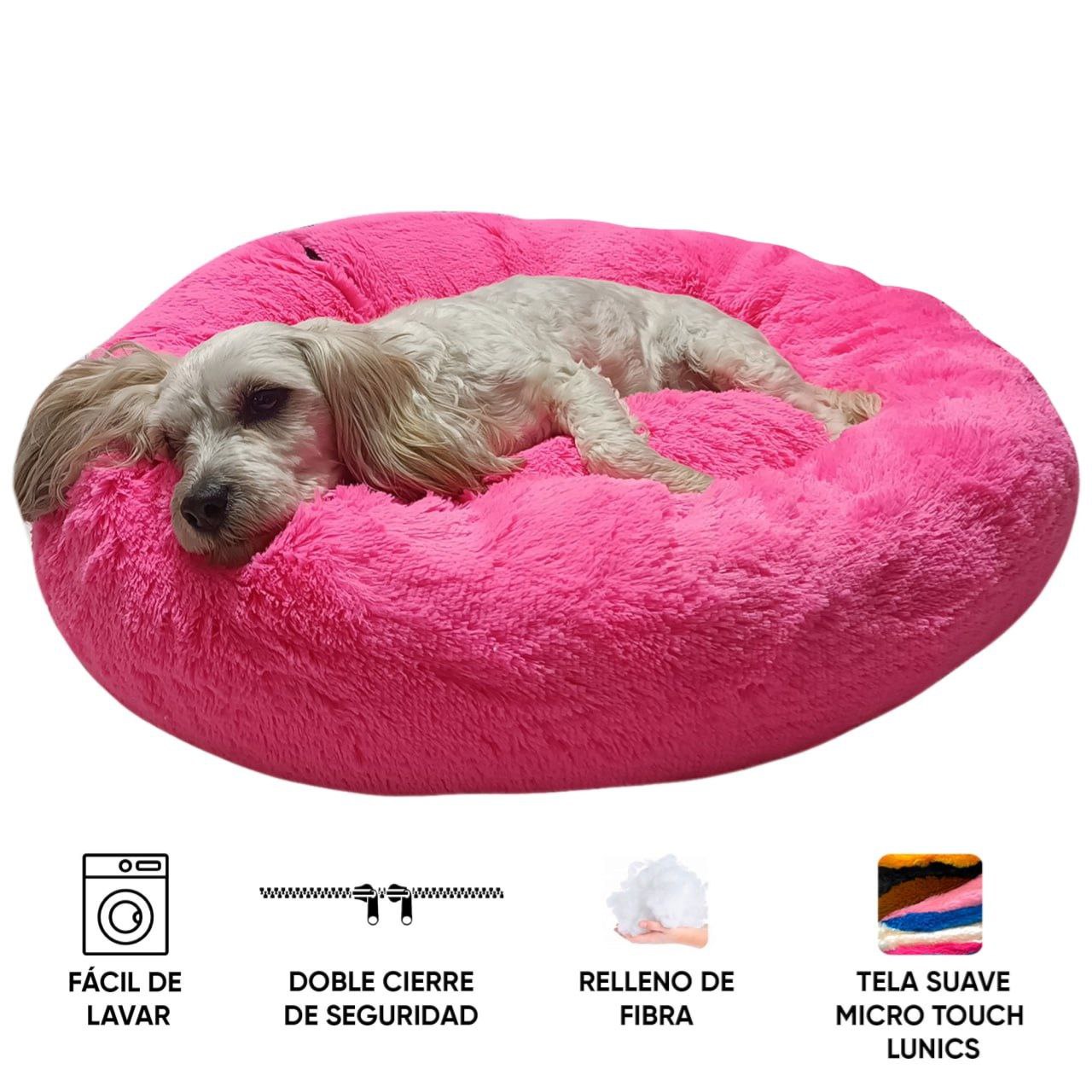 Foto 7 pulgar | Cama para Mascotas Lunics color Rosa Mediana Confortable Antiestrés