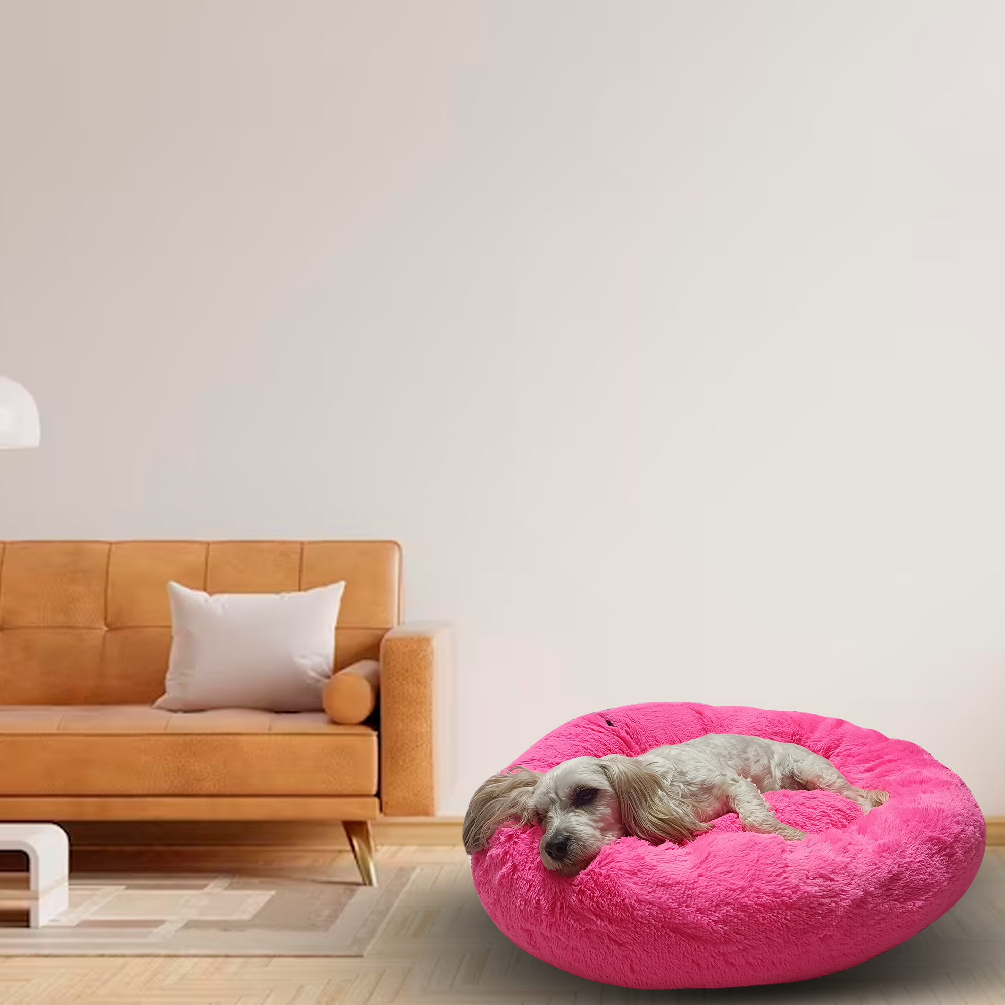 Foto 9 pulgar | Cama para Mascotas Lunics color Rosa Mediana Confortable Antiestrés