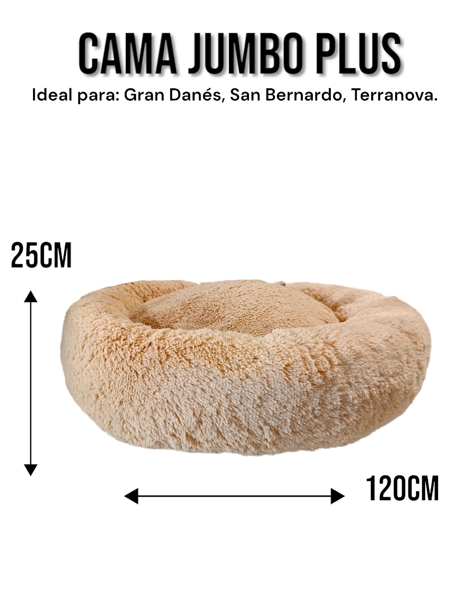 Foto 6 pulgar | Cama para Mascotas Lunics color Beige Jumbo Plus Confortable Antiestrés