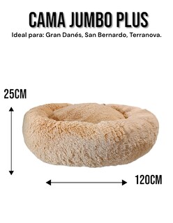 Foto 5 | Cama para Mascotas Lunics color Beige Jumbo Plus Confortable Antiestrés