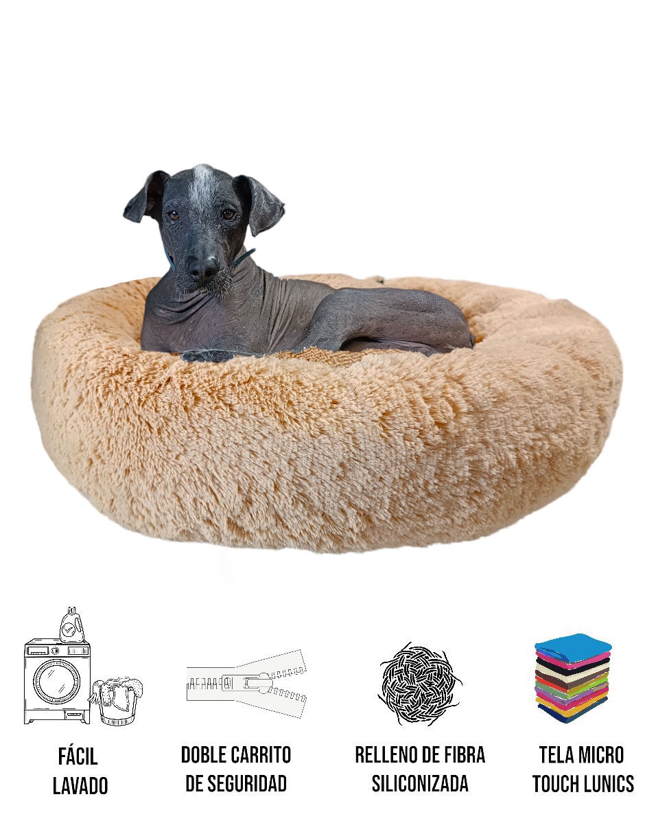 Foto 7 pulgar | Cama para Mascotas Lunics color Beige Jumbo Plus Confortable Antiestrés