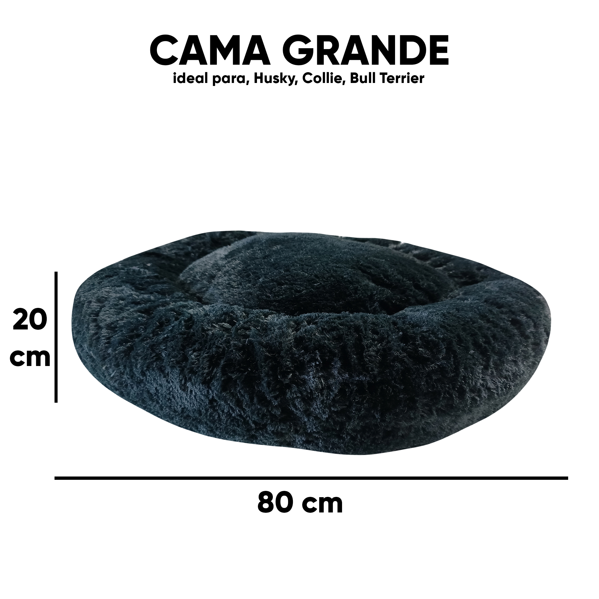 Foto 6 pulgar | Cama para Mascotas Lunics color Negro Grande Confortable Antiestrés