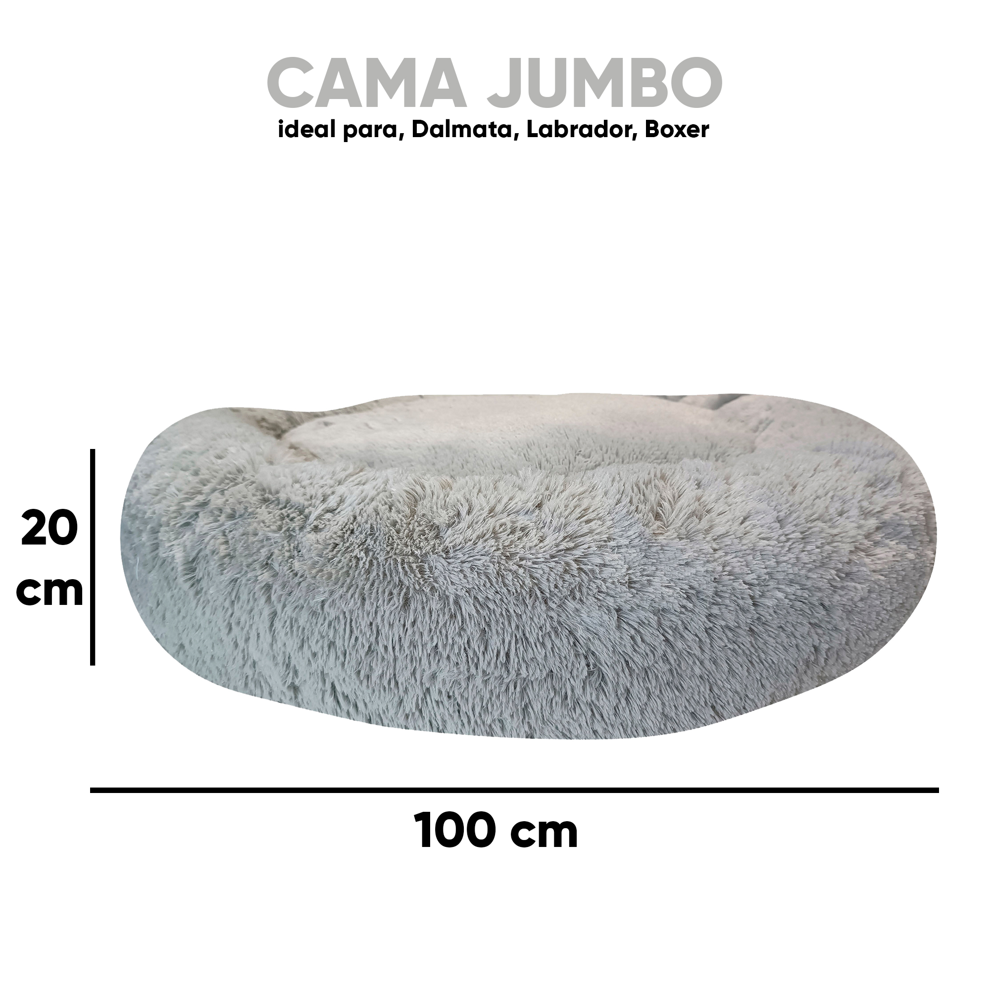 Foto 6 pulgar | Cama para Mascotas Lunics color Gris Jumbo Confortable Antiestrés