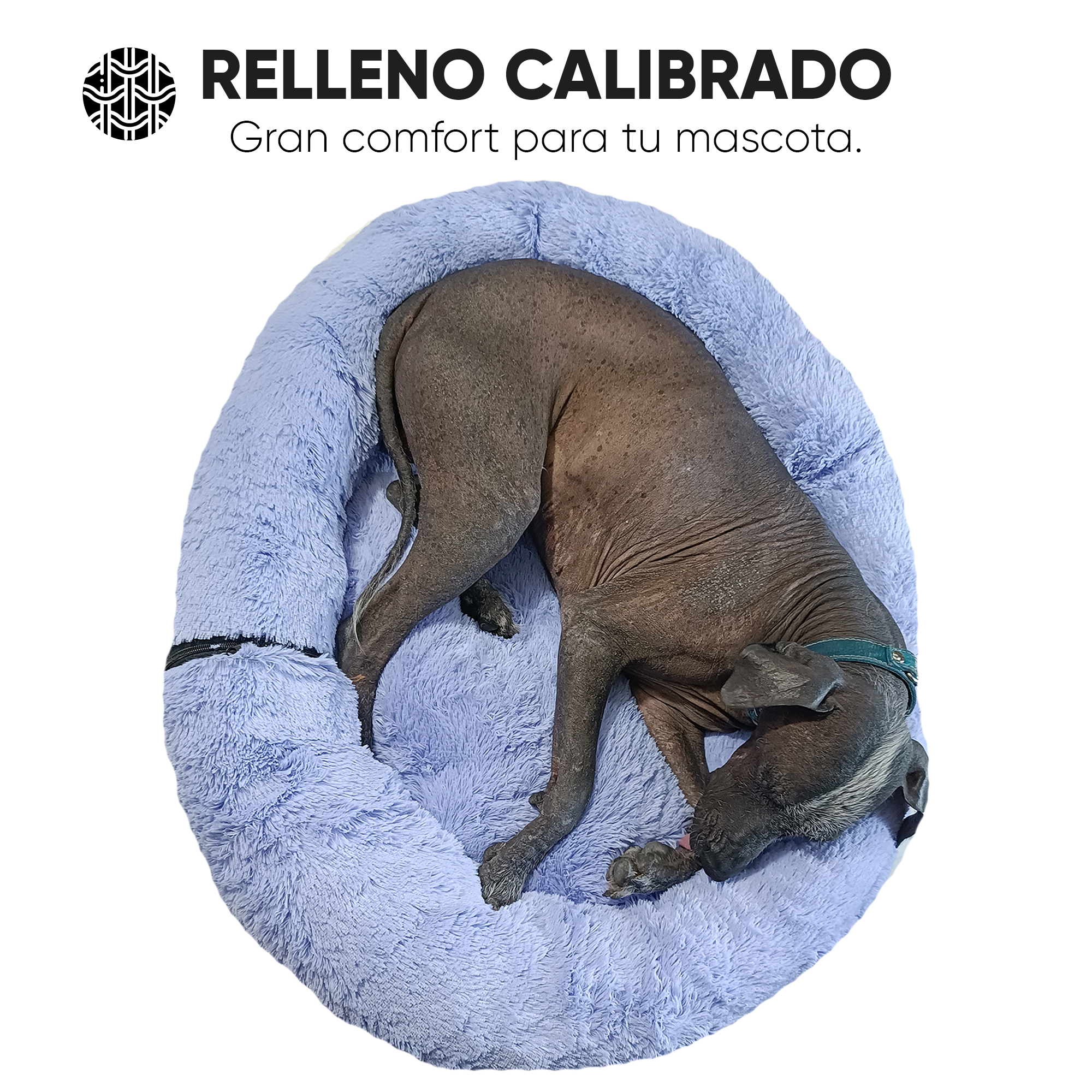Foto 5 pulgar | Cama para Mascotas Lunics color Púrpura Jumbo Confortable Antiestrés