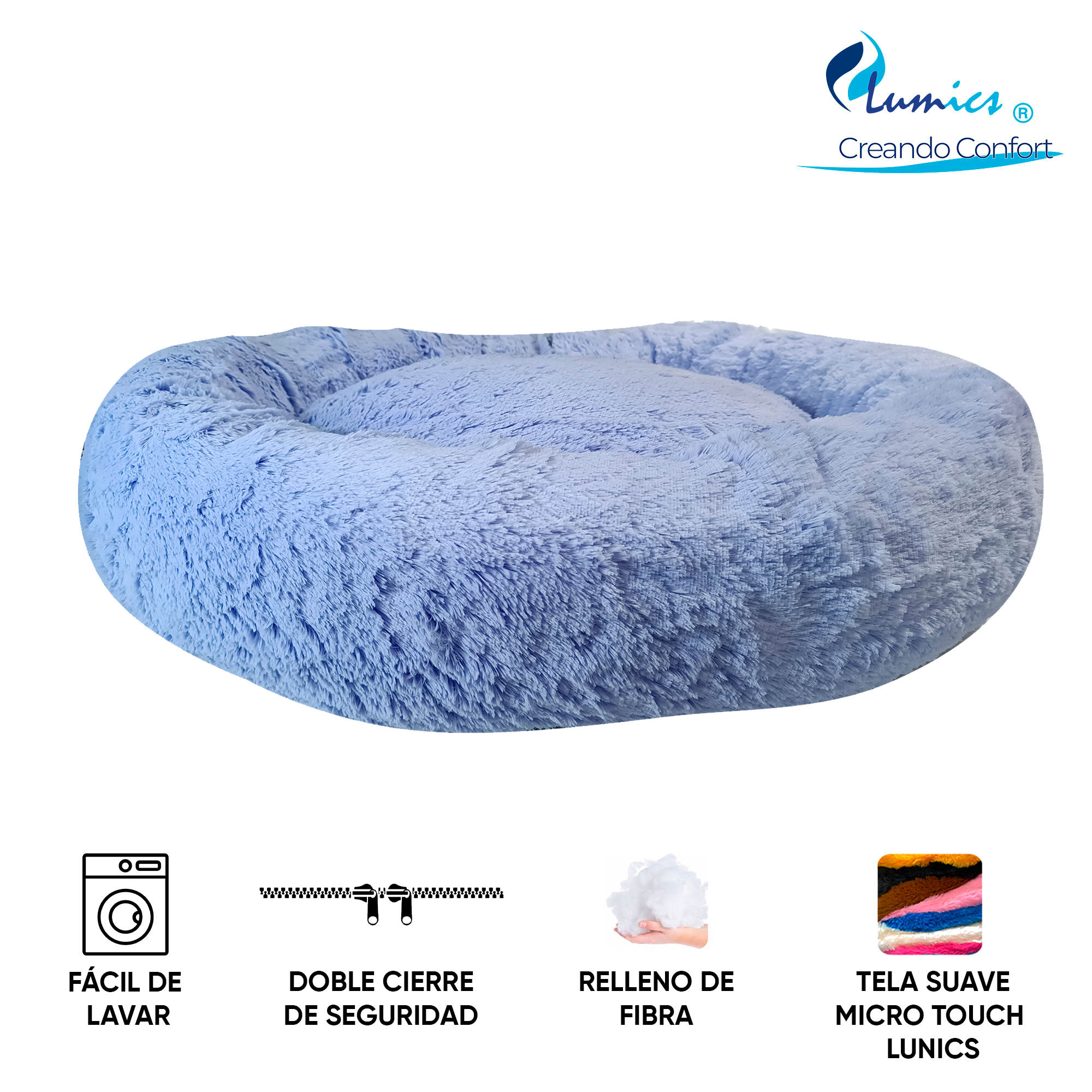 Foto 7 pulgar | Cama para Mascotas Lunics color Púrpura Jumbo Confortable Antiestrés