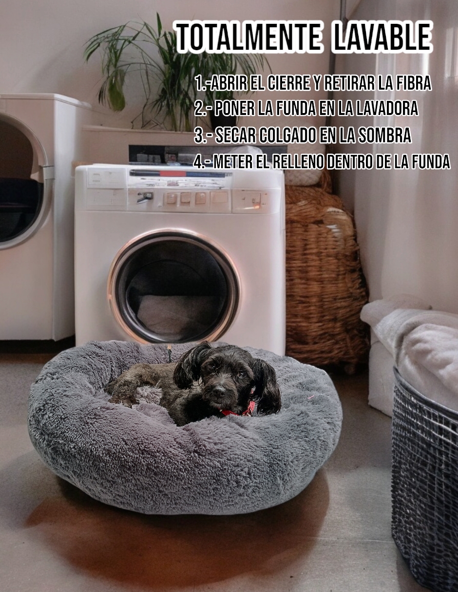 Foto 7 | Cama para Mascotas Lunics color Gris Grande Confortable Antiestrés