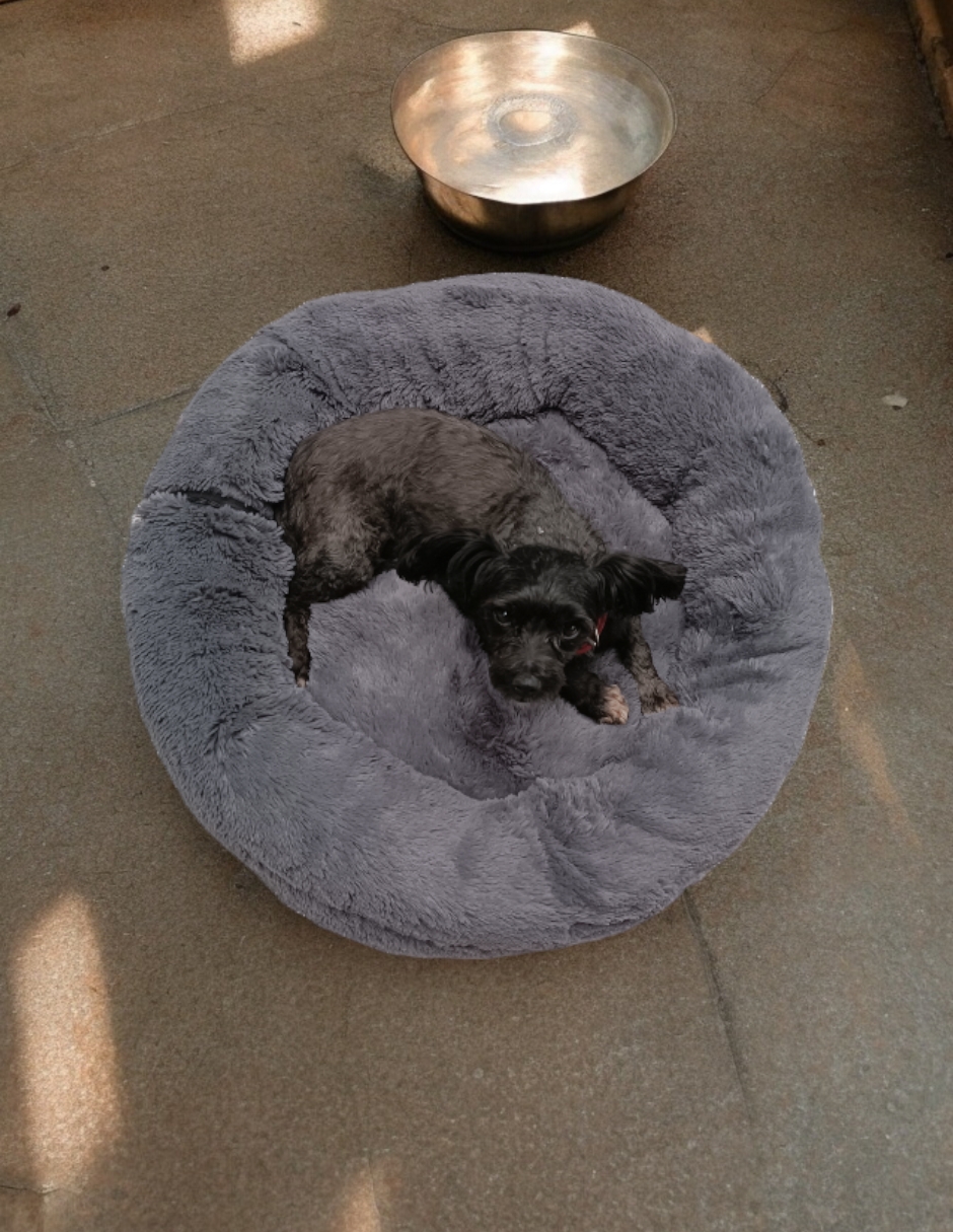 Foto 9 pulgar | Cama para Mascotas Lunics color Gris Grande Confortable Antiestrés