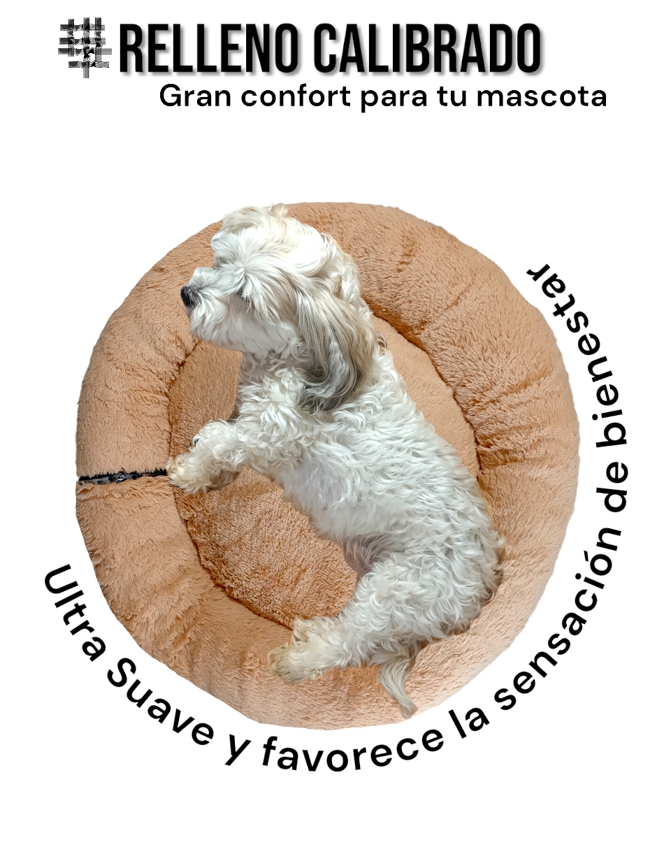 Foto 5 pulgar | Cama para Mascotas Lunics color Beige Mediana Confortable Antiestrés