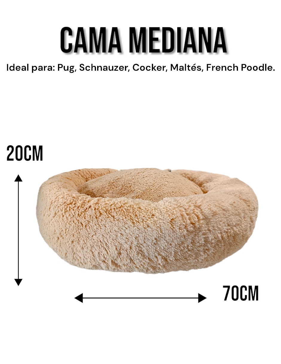Foto 6 pulgar | Cama para Mascotas Lunics color Beige Mediana Confortable Antiestrés