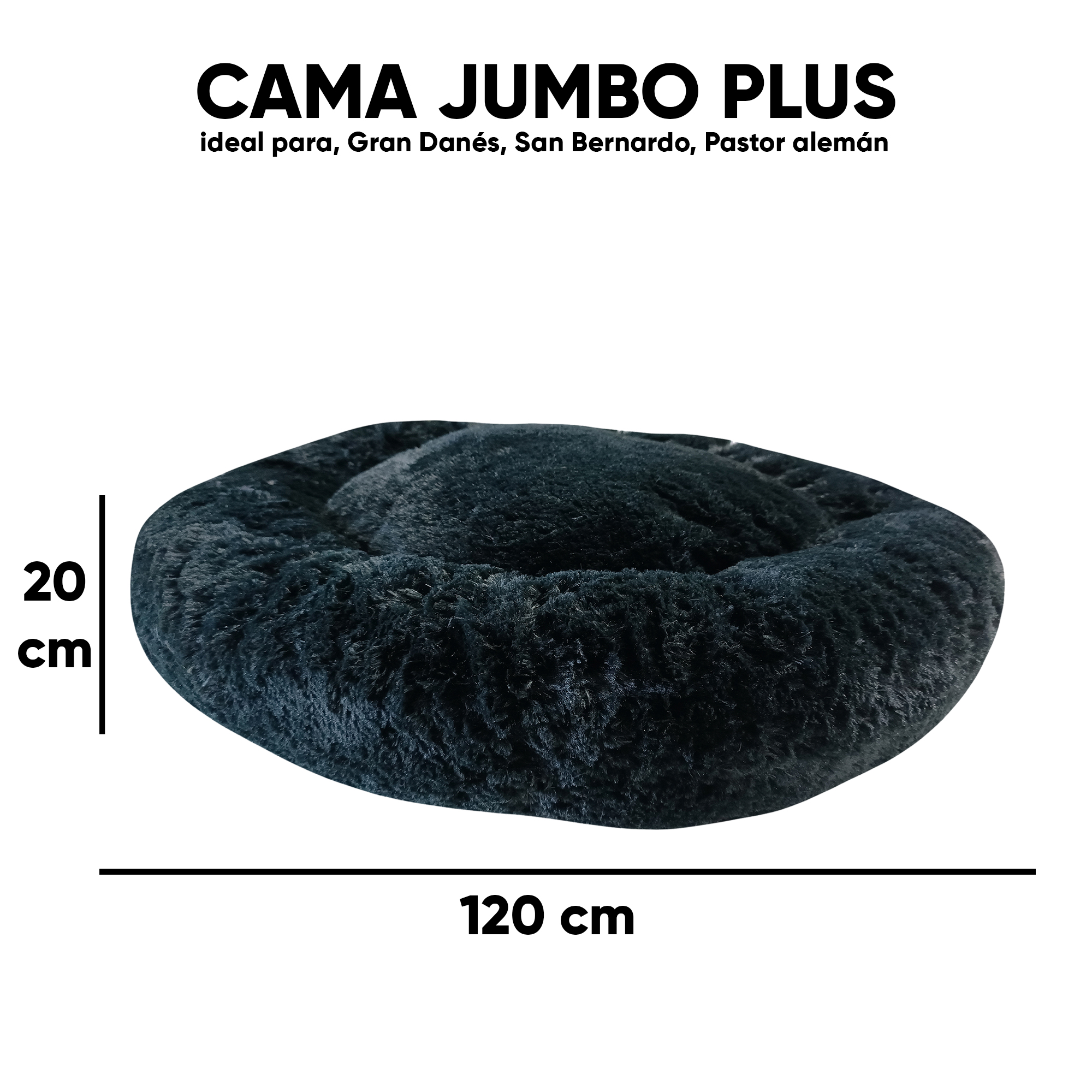 Foto 6 pulgar | Cama para Mascotas Lunics color Negro Jumbo Plus Confortable Antiestrés