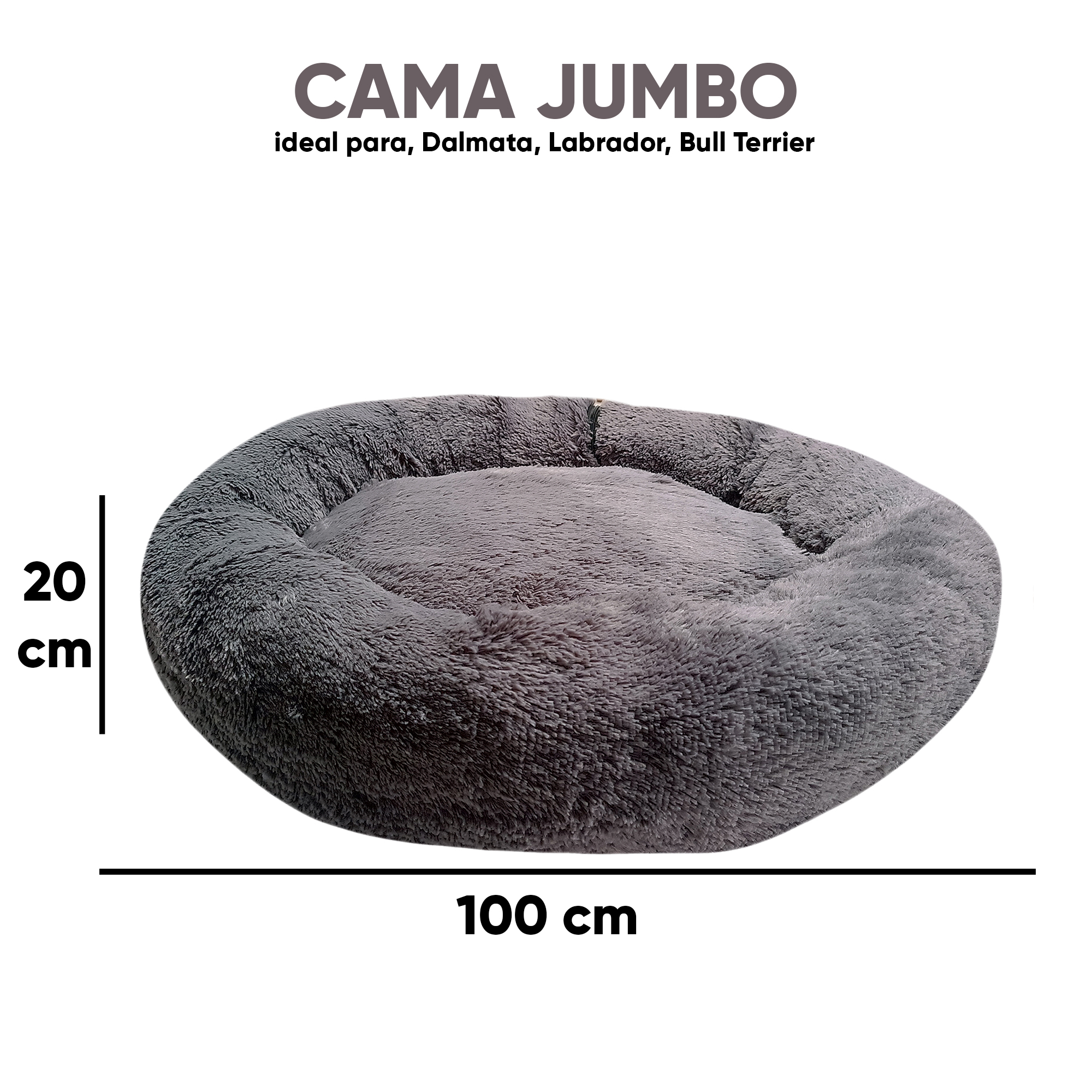 Foto 6 pulgar | Cama para Mascotas Lunics color Gris Jumbo Confortable Antiestrés