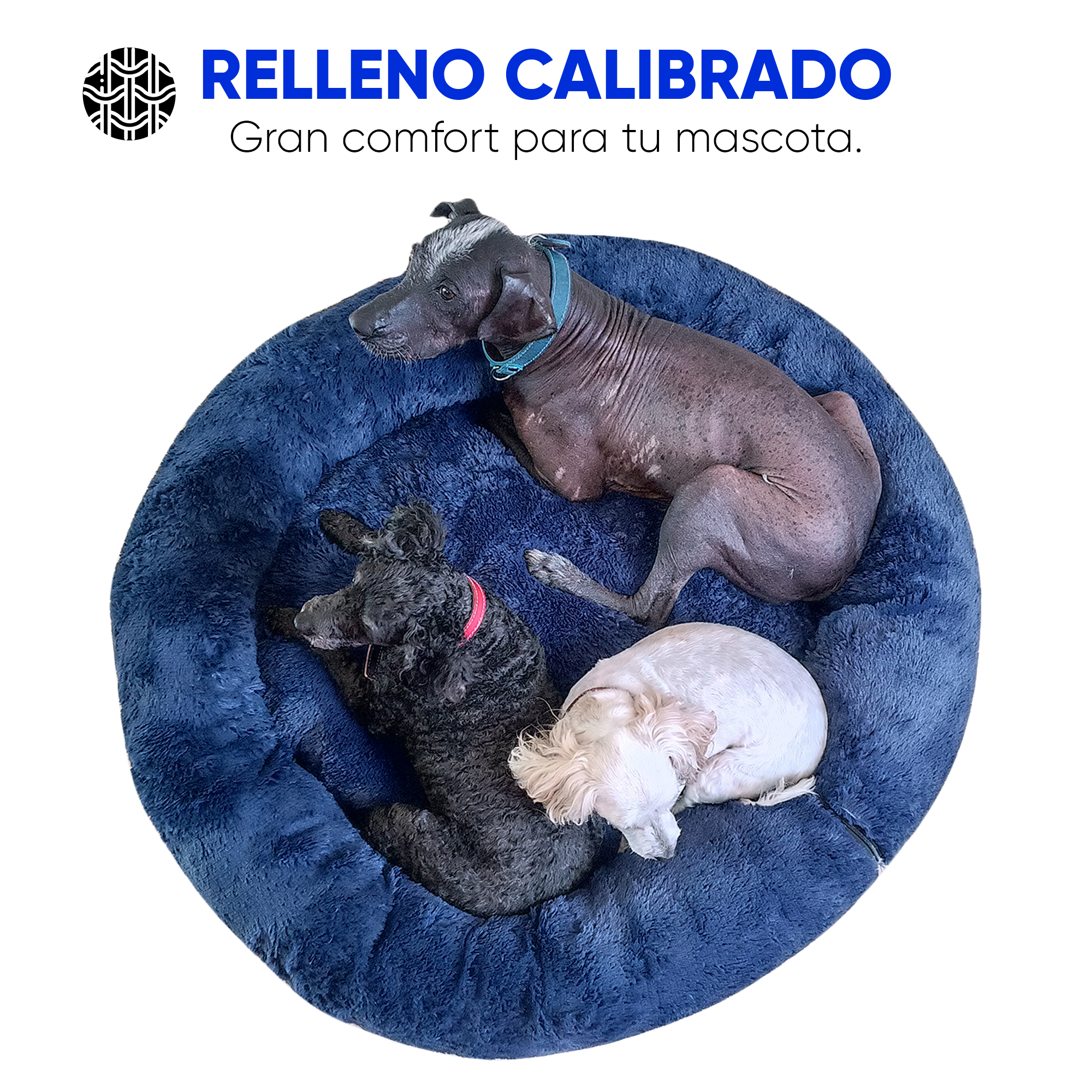 Foto 5 pulgar | Cama Anti Estrés Lunics Azul Grande para Mascotas