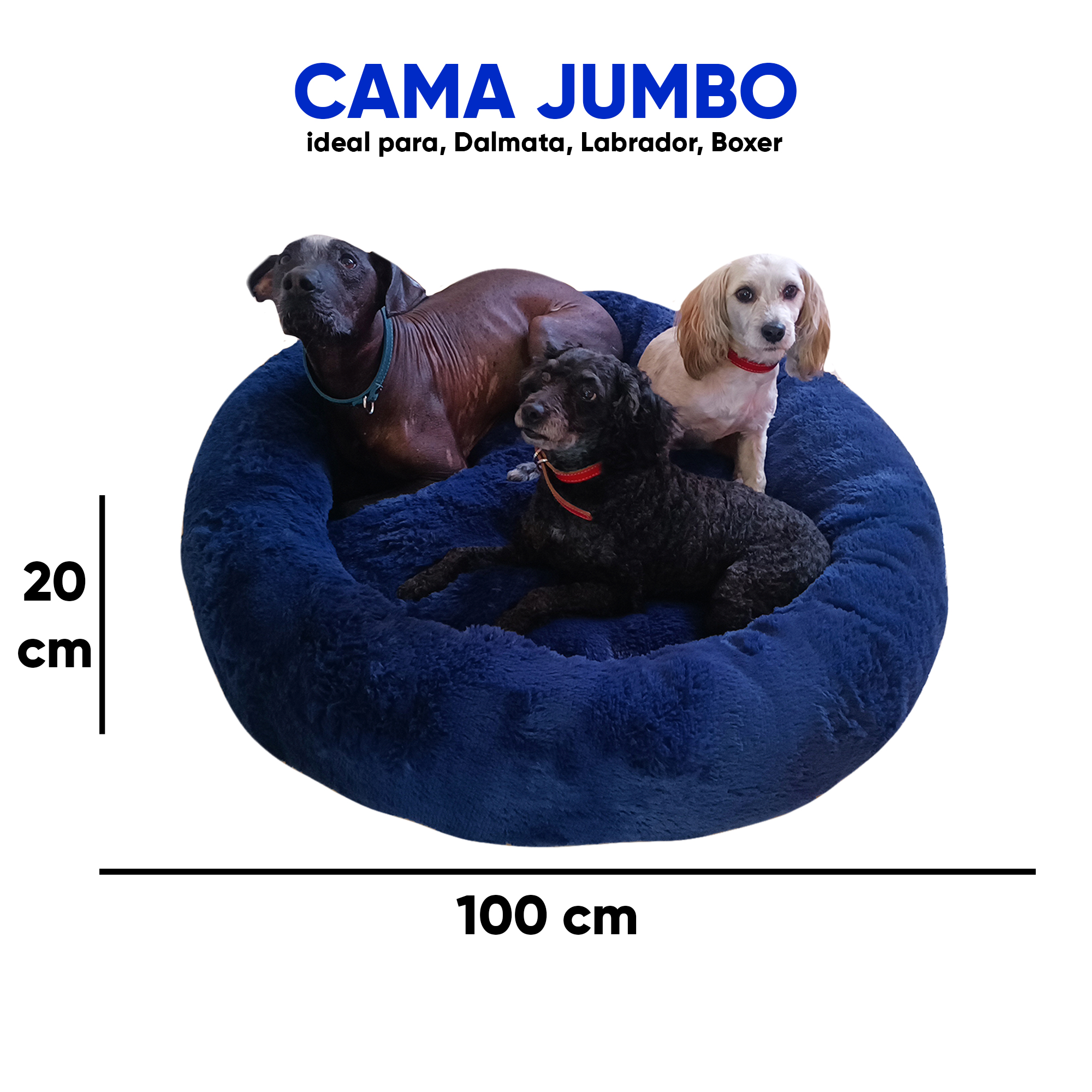 Foto 6 pulgar | Cama Anti Estrés Lunics Azul Jumbo para Mascotas