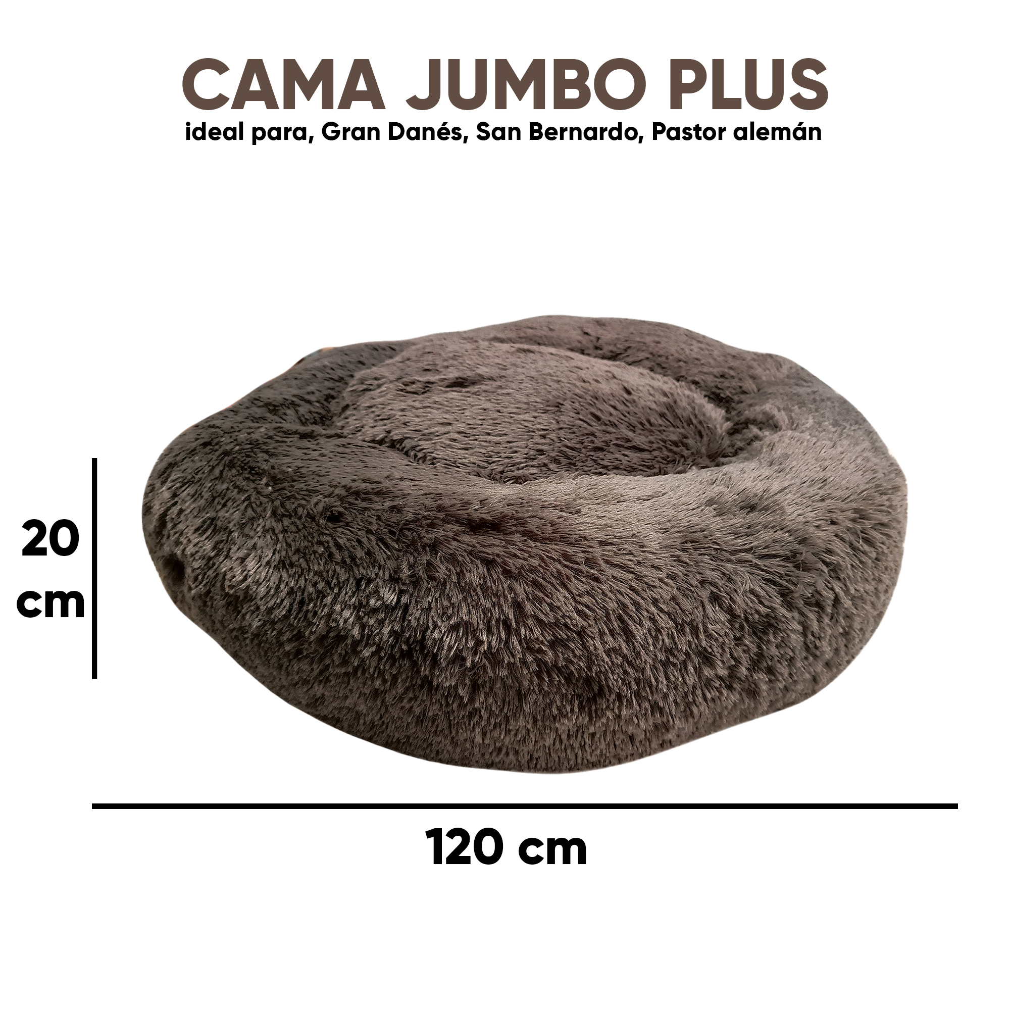 Foto 4 pulgar | Cama Antiestrés Lunics CA-ANEXGPGROBS color Gris Jumbo Plus