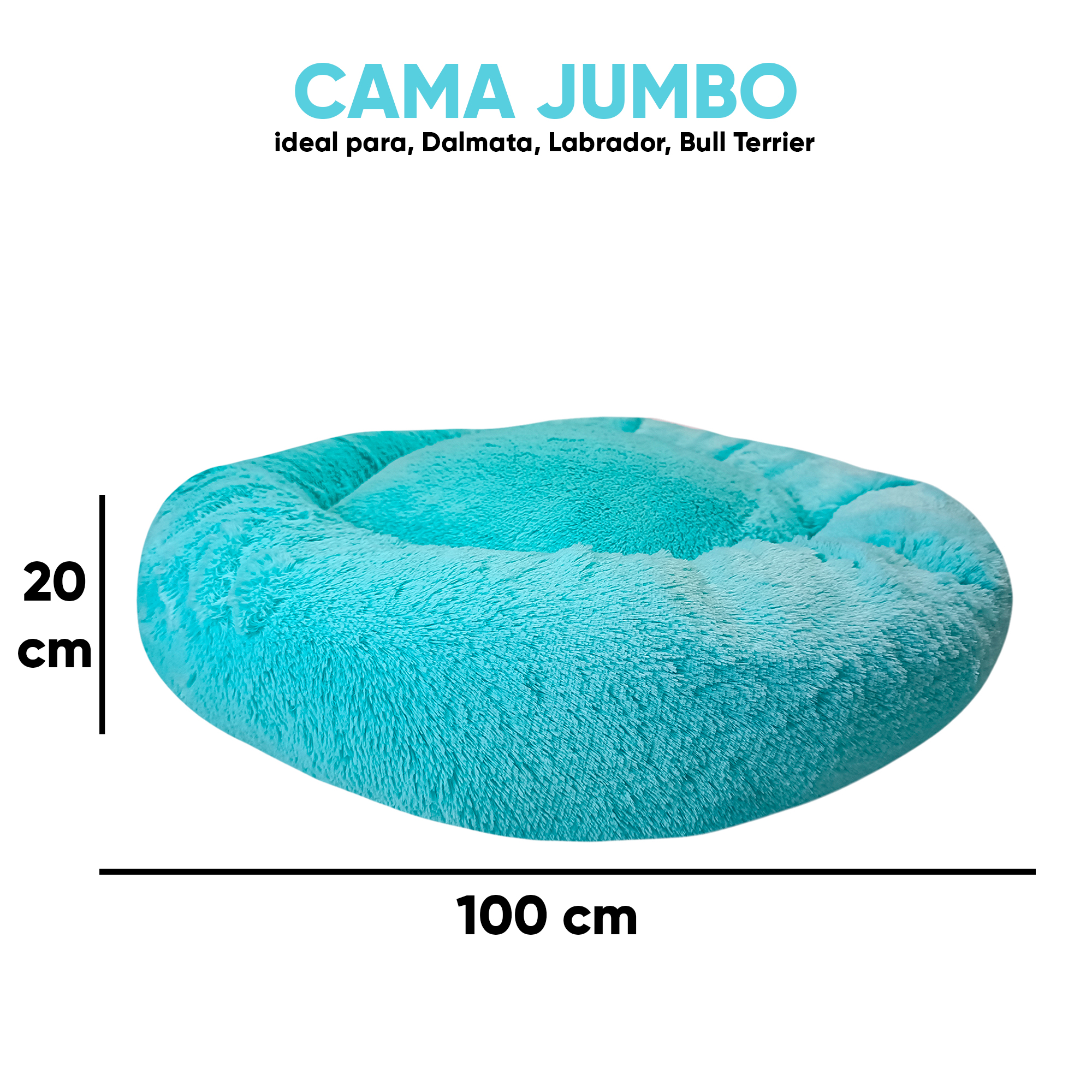 Foto 5 pulgar | Cama Antiestrés Lunics CA-ANEXGAQ color Aqua Jumbo