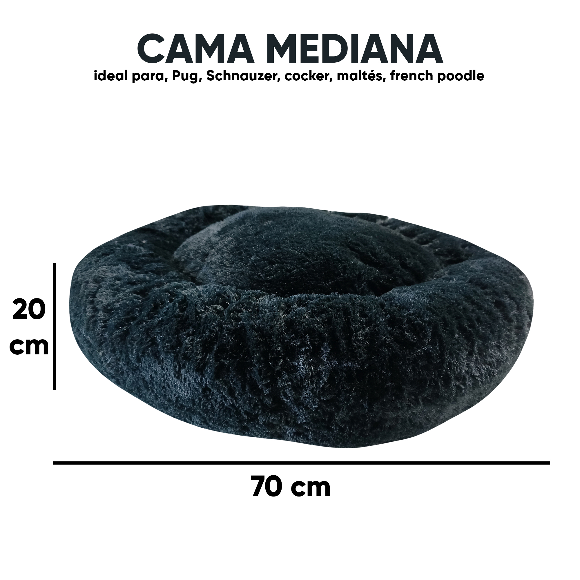 Foto 6 pulgar | Cama Antiestrés Lunics CA-ANMDNG color Negro Mediana