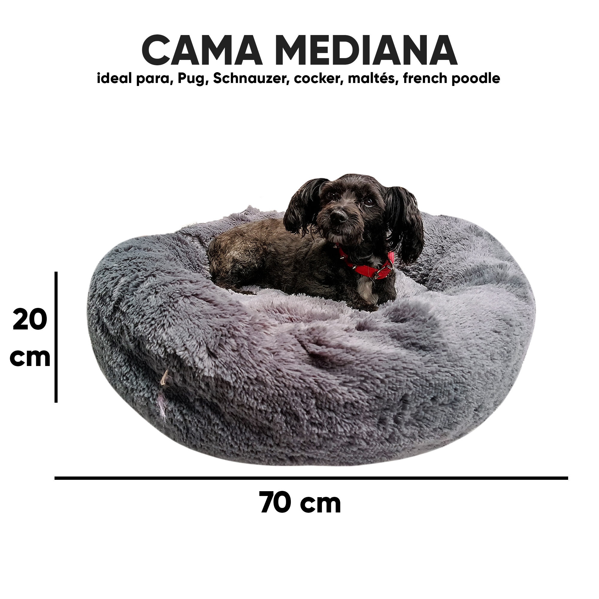 Foto 6 pulgar | Cama Anti Estrés Lunics CA-ANMDGRO color Gris Oxford Mediana