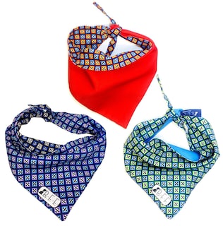 Foto 2 | Bandanas Para Perros Set De 3 Piezas Talla Chica - Ajedrez Rojo