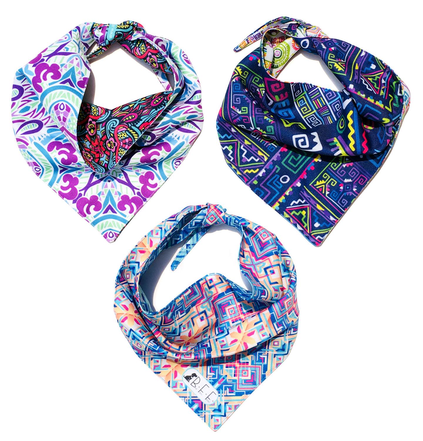 Bandanas Para Perros Set De 3 Piezas Talla Mediana - Geometrico $439