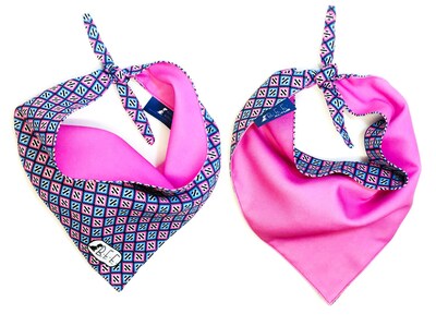 Foto 3 | Bandanas para Perros Set de 3 Piezas Talla Mediana - Ajedrez Rosa