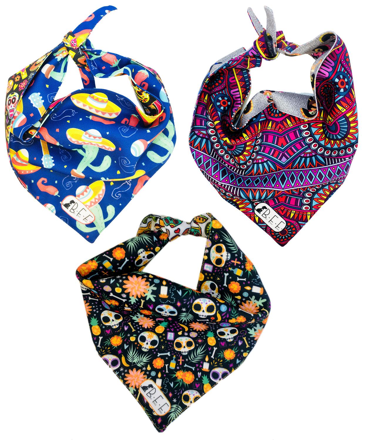 Foto 2 pulgar | Bandanas Para Perros Set De 3 Piezas Talla Grande - Dia De Muertos