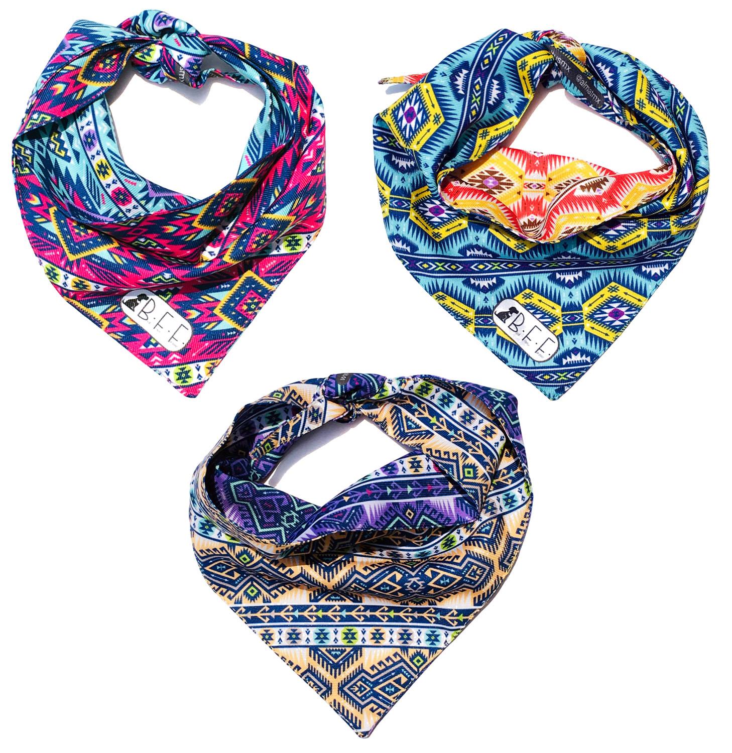 Bandanas Para Perros Set De 3 Piezas Talla Chica - Azteca