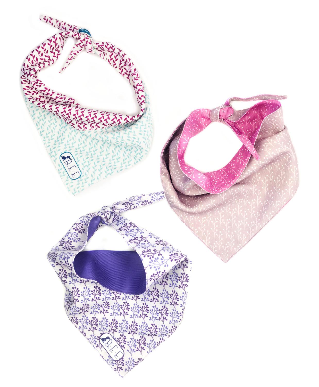 Bandanas Para Perros Set De 3 Piezas Talla Grande - Floral