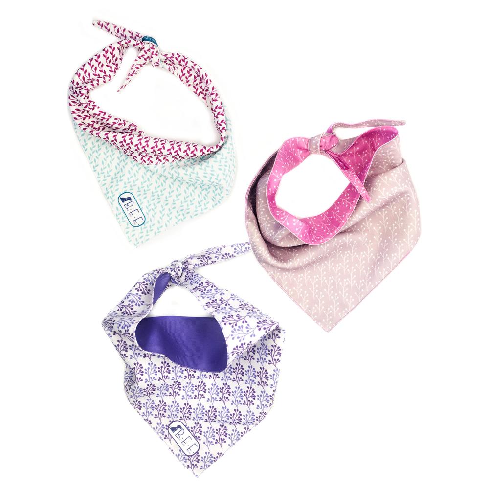 Bandanas Para Perros Set De 3 Piezas Talla Chica - Floral Multicolor