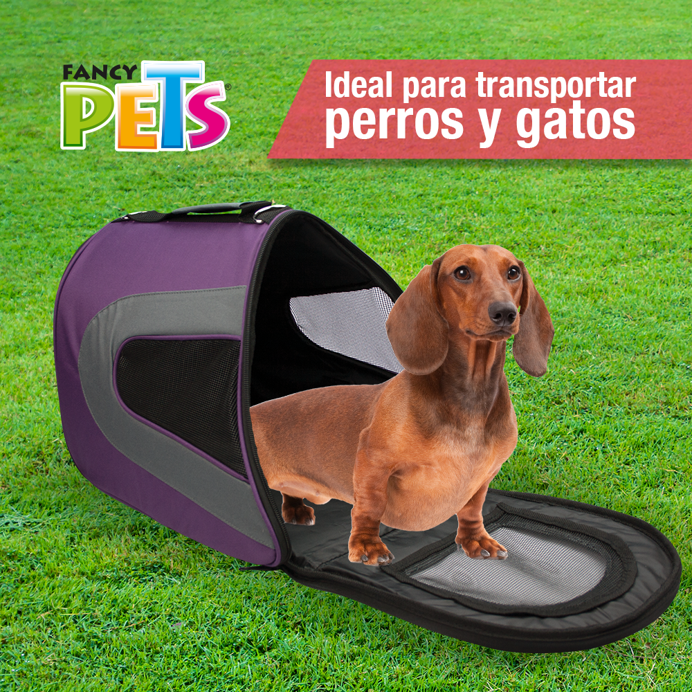 Foto 4 pulgar | Transportadora Gde de Tela color Morada Trendy