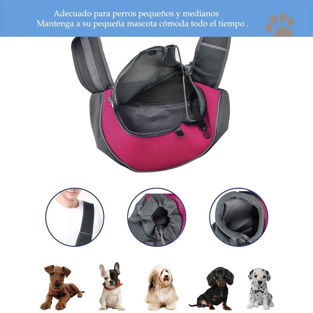 Foto 4 pulgar | Transportador Ajustable Malubero color Rosa para Mascota